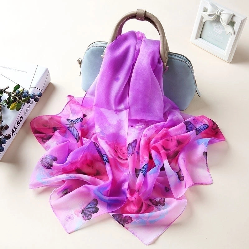 Sand Scarf Summer Small Scarf Dual-use Small Scarf Classic Leopard Chiffon Scarf Women Thin Shawl