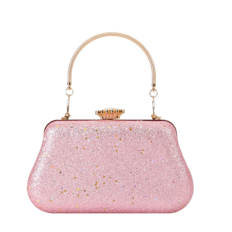 Women's Medium Polyester Solid Color Elegant Vintage Style Square Lock Clasp Evening Bag