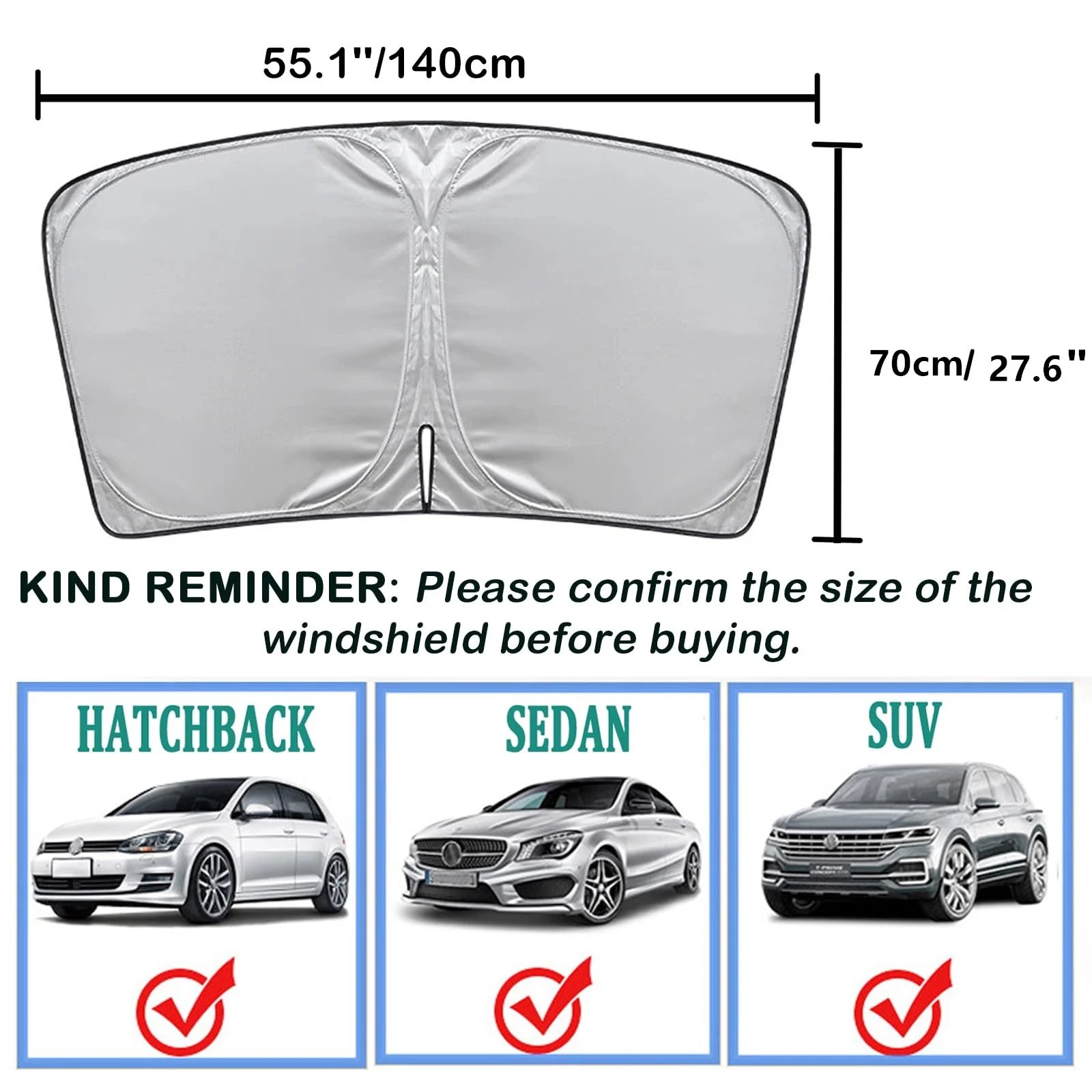 🔥LAST DAY 49% - Car Windshield Sun Shade Cover