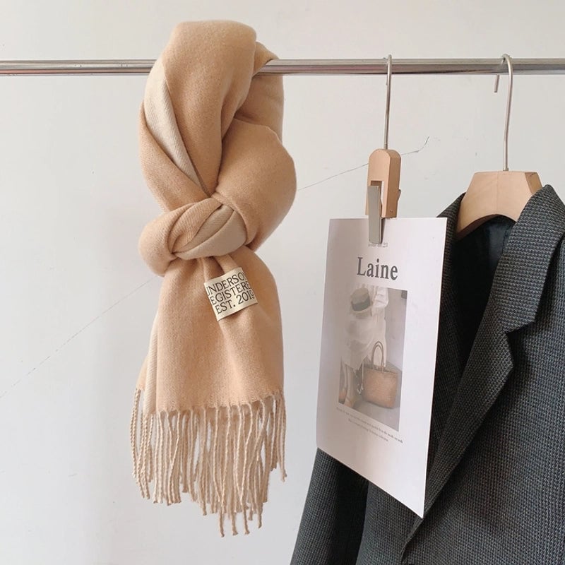 Ruibei Dandelion Cashmere Scarf Winter Thickened  Versatile Women's Warm Gift Double-sided Scarf