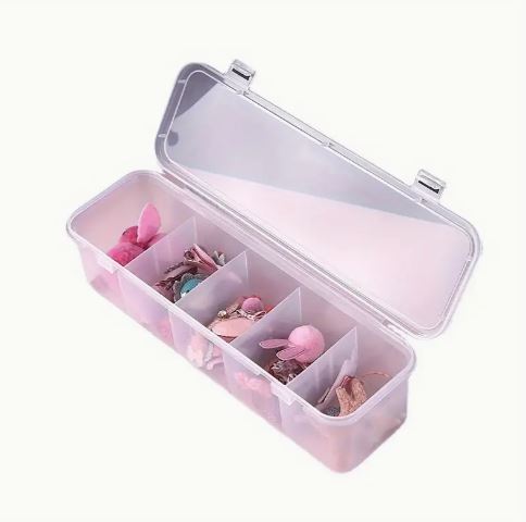 1pc Household Hair Accessories Storage Box. Five Compartment Storage Box For Storing