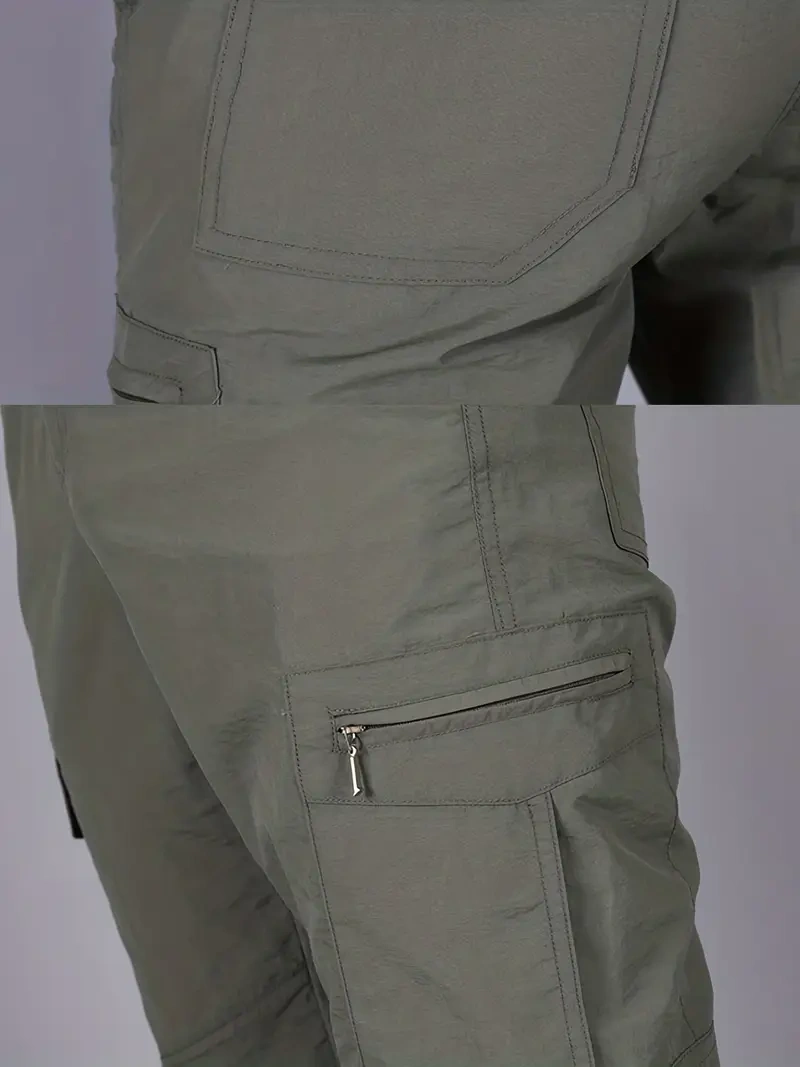 Men's Breathable Summer Casual Trousers with Multi-Pocket Design