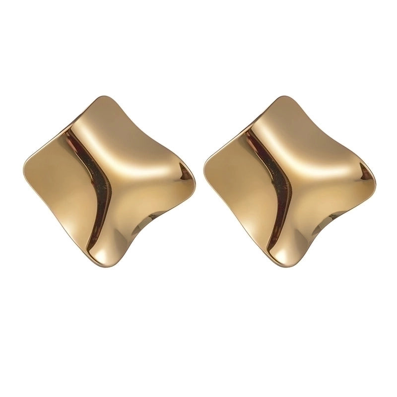 1 Pair Elegant Irregular Geometric Plating 304 Stainless Steel 18K Gold Plated Stainless Steel Earrings