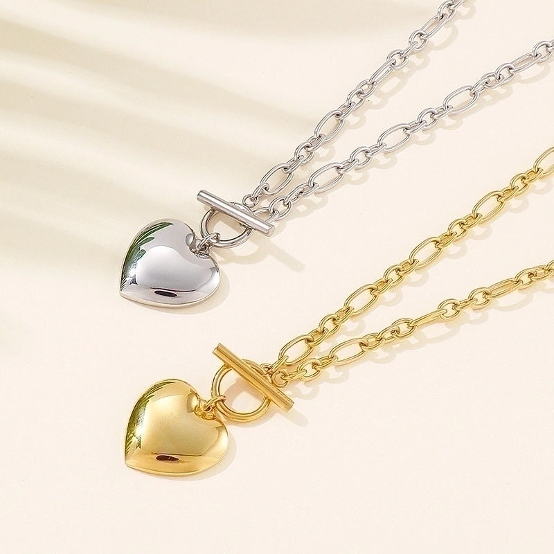 Titanium Steel 18K Gold Plated Fashion Heart