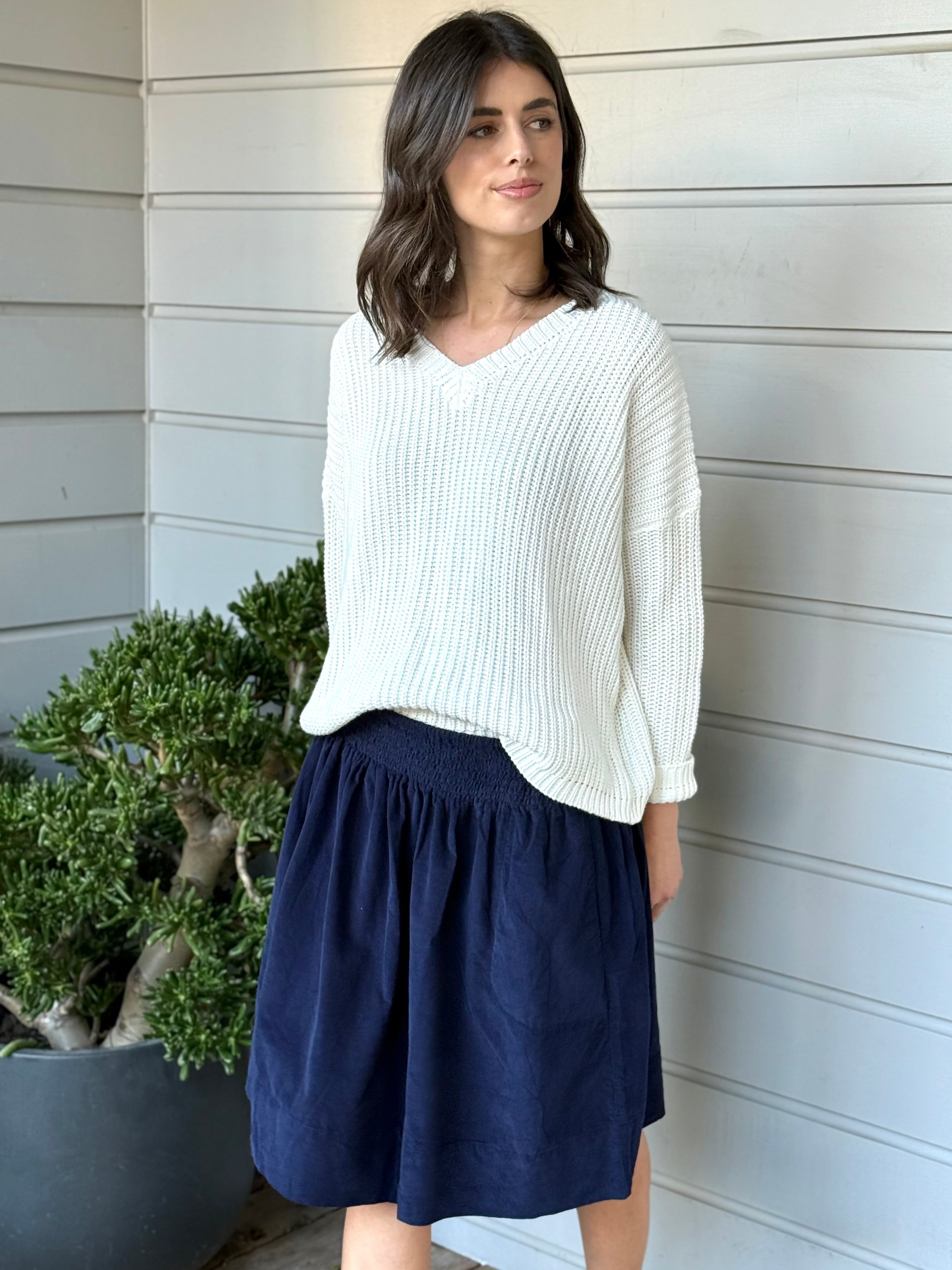 zoe skirt - indigo cord