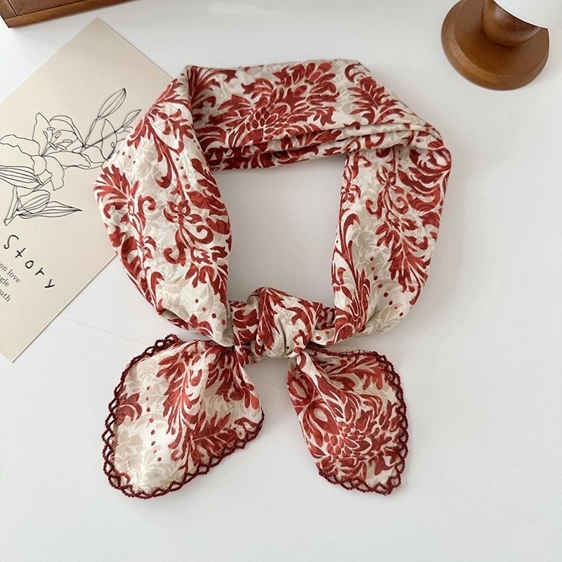 Women's Elegant Sweet Printing Cotton And Linen Silk Scarf