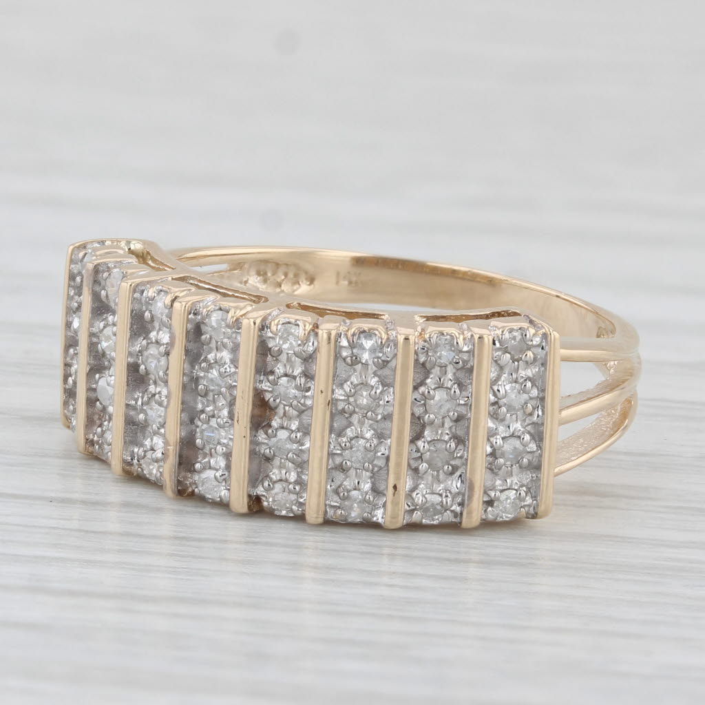 0.12ctw Diamond Ring 14k Yellow Gold Size 8