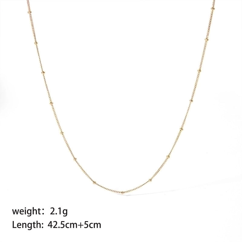304 Stainless Steel 18K Gold Plated Streetwear Plating Metal Solid Color Sweater Chain Necklace
