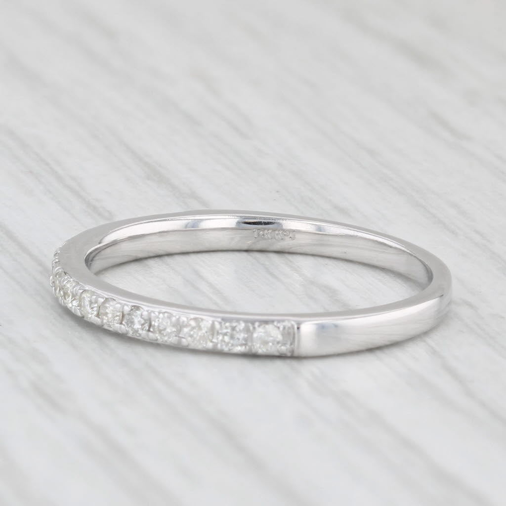 0.17ctw Diamond Wedding Band 14k White Gold Stackable Anniversary Ring Size 7