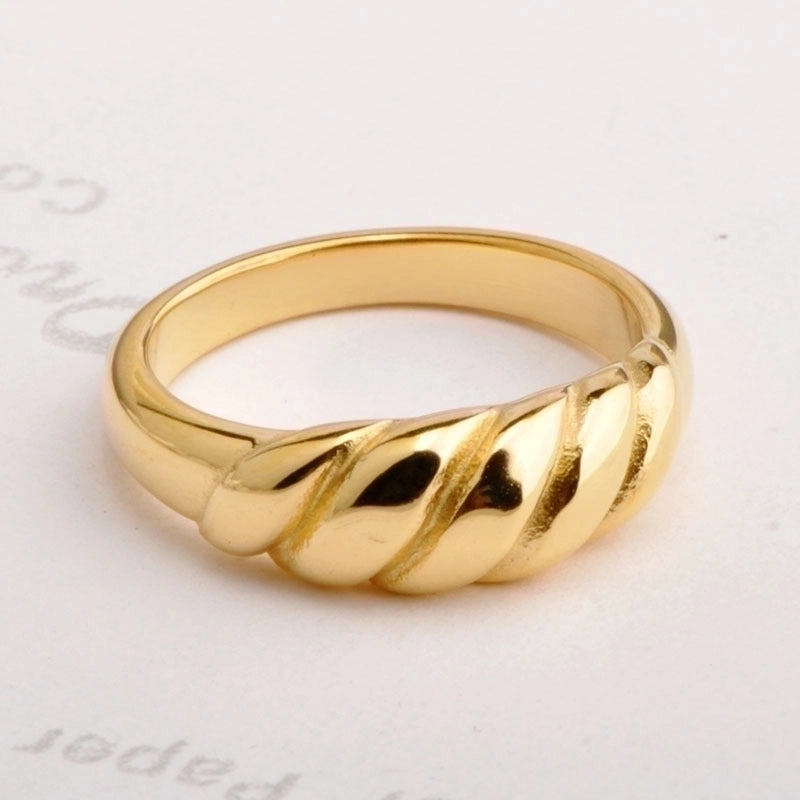 Minimalist Waves Titanium Steel Rings