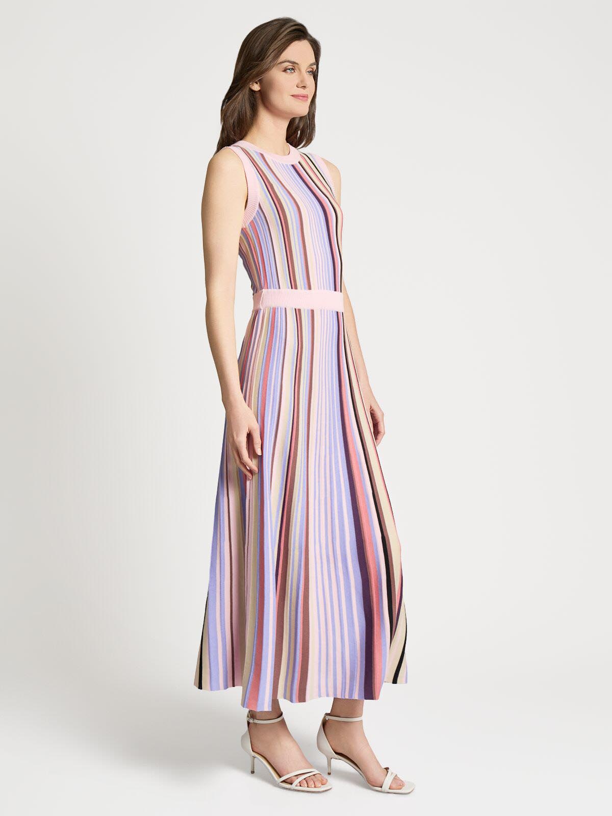 Sleeveless Soft Ribbed Knit Belted Maxi Dress - Modern Fit