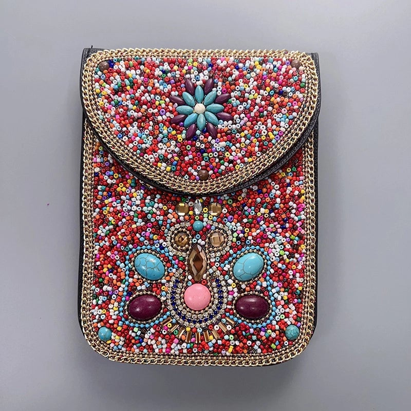 Women's Pu Leather Flower Vintage Style Classic Style Square Magnetic Buckle Phone Wallets