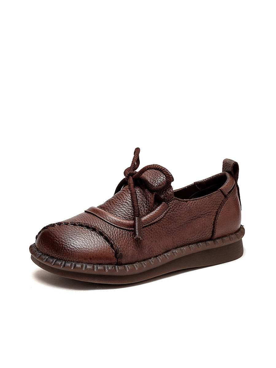 Women Summer Genuine Leather Low Heel Shoes