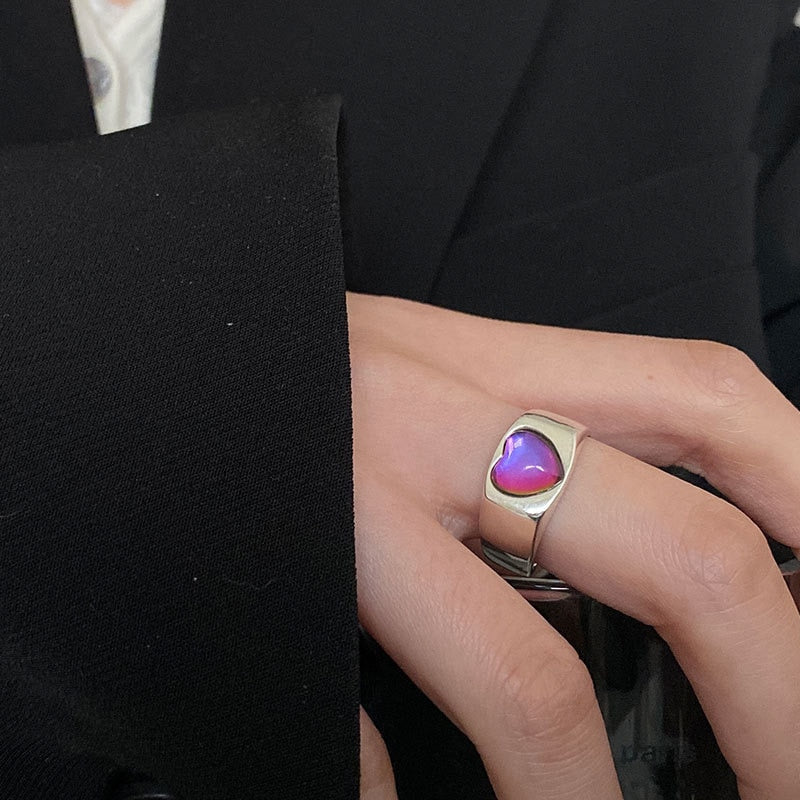 Purple Burst Heart Ring