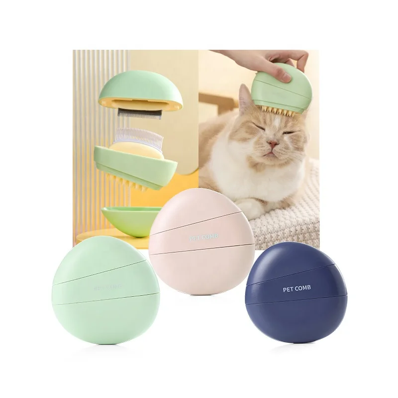 Multifunction 3 In 1 Portable Cobblestone Cleaning Grooming Massage Brush Pet Dog Cat Comb