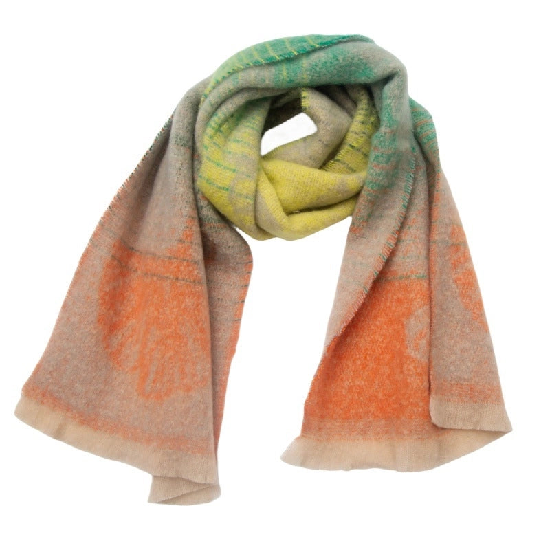 Unisex Casual Minimalist Ginkgo Leaf Polyester Scarf