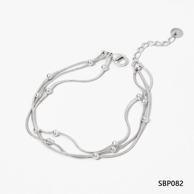 3 Pieces Casual Minimalist Geometric 304 Stainless Steel 16K Gold Plated White Gold Plated Gold Plated Bracelets In Bulk