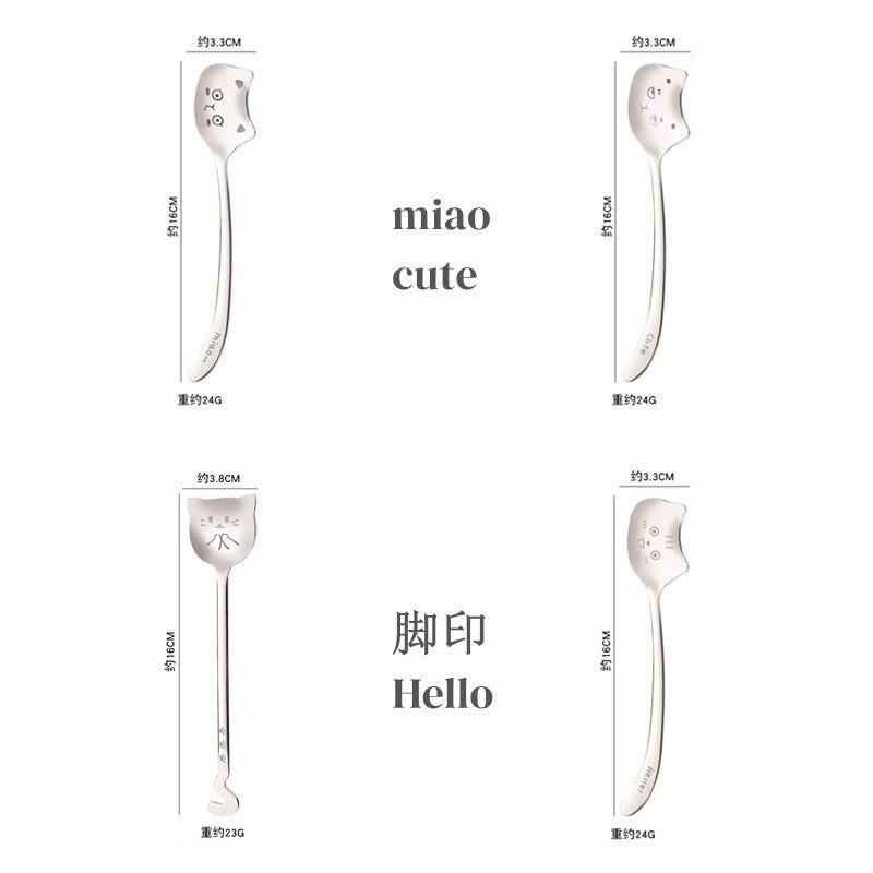 Cute Cat 304 Stainless Steel Spoon 1 Piece