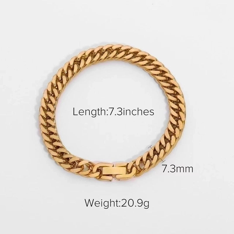 Minimalist Solid Color 304 Stainless Steel 18K Gold Plated Bracelets In Bulk