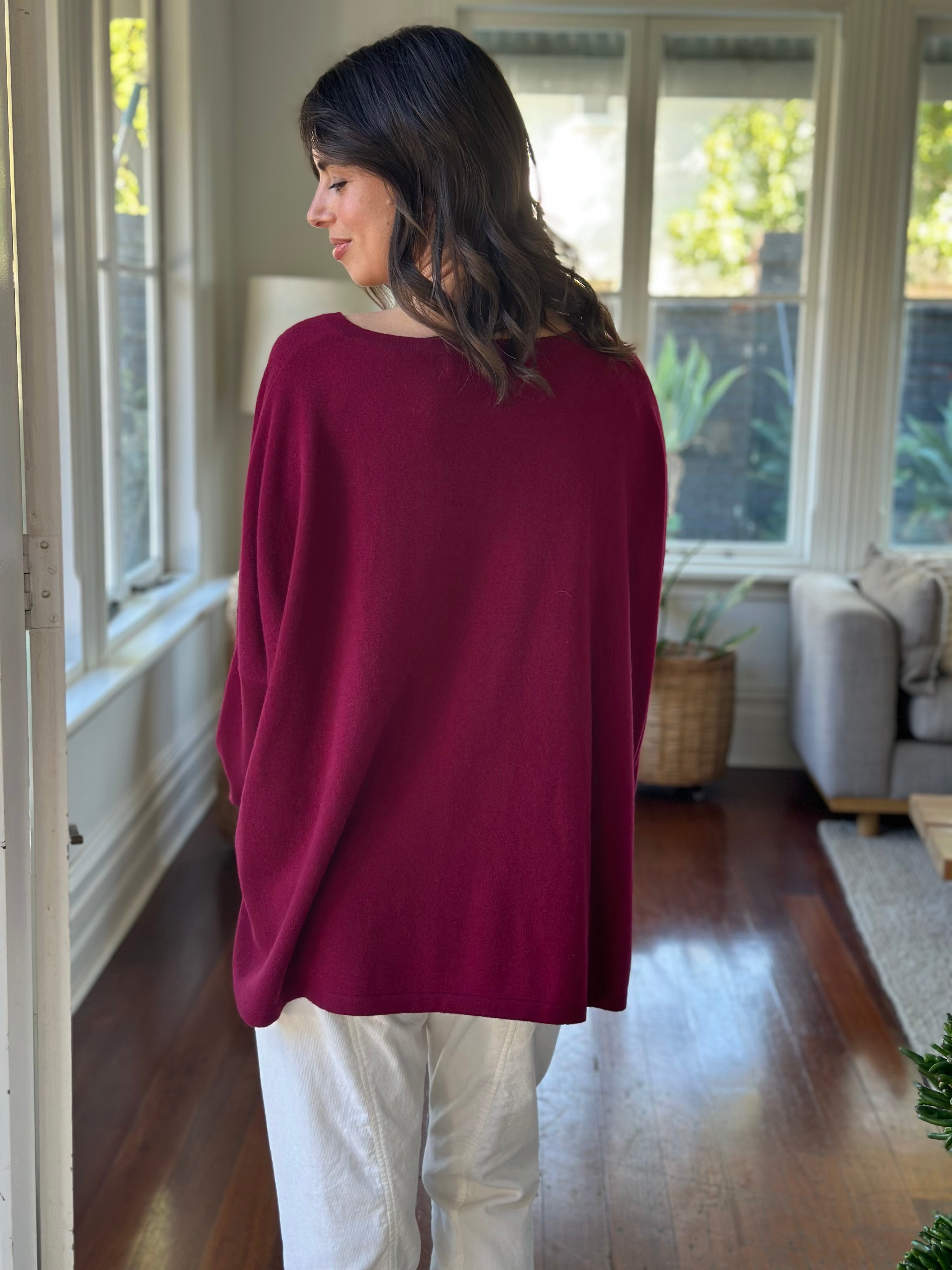 relaxed boyfriend knit- pinot cashmere