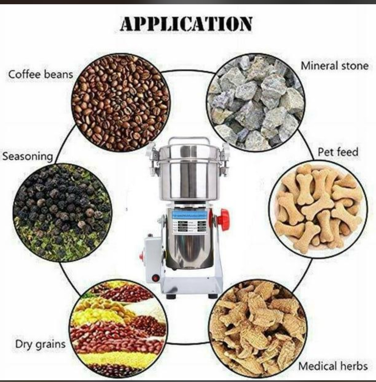 Electric Grain Grinder – High-Speed Stainless Steel Mill for Dry Spices, Grains, Coffee & More