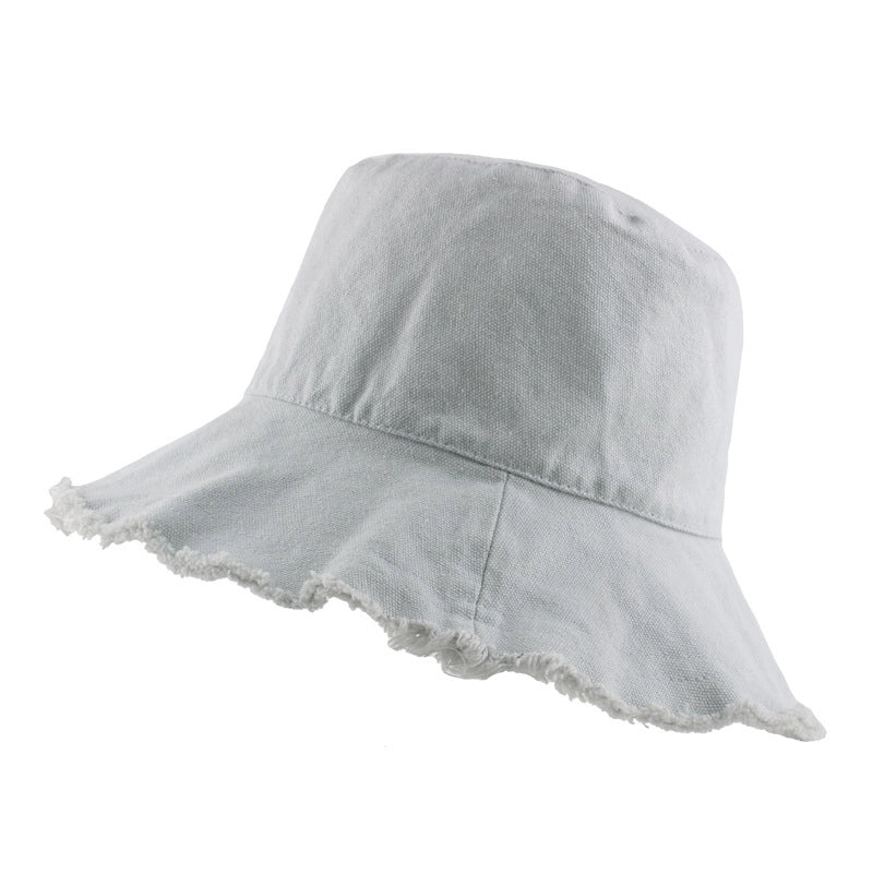 Women's Pastoral Minimalist Solid Color Wide Eaves Bucket Hat