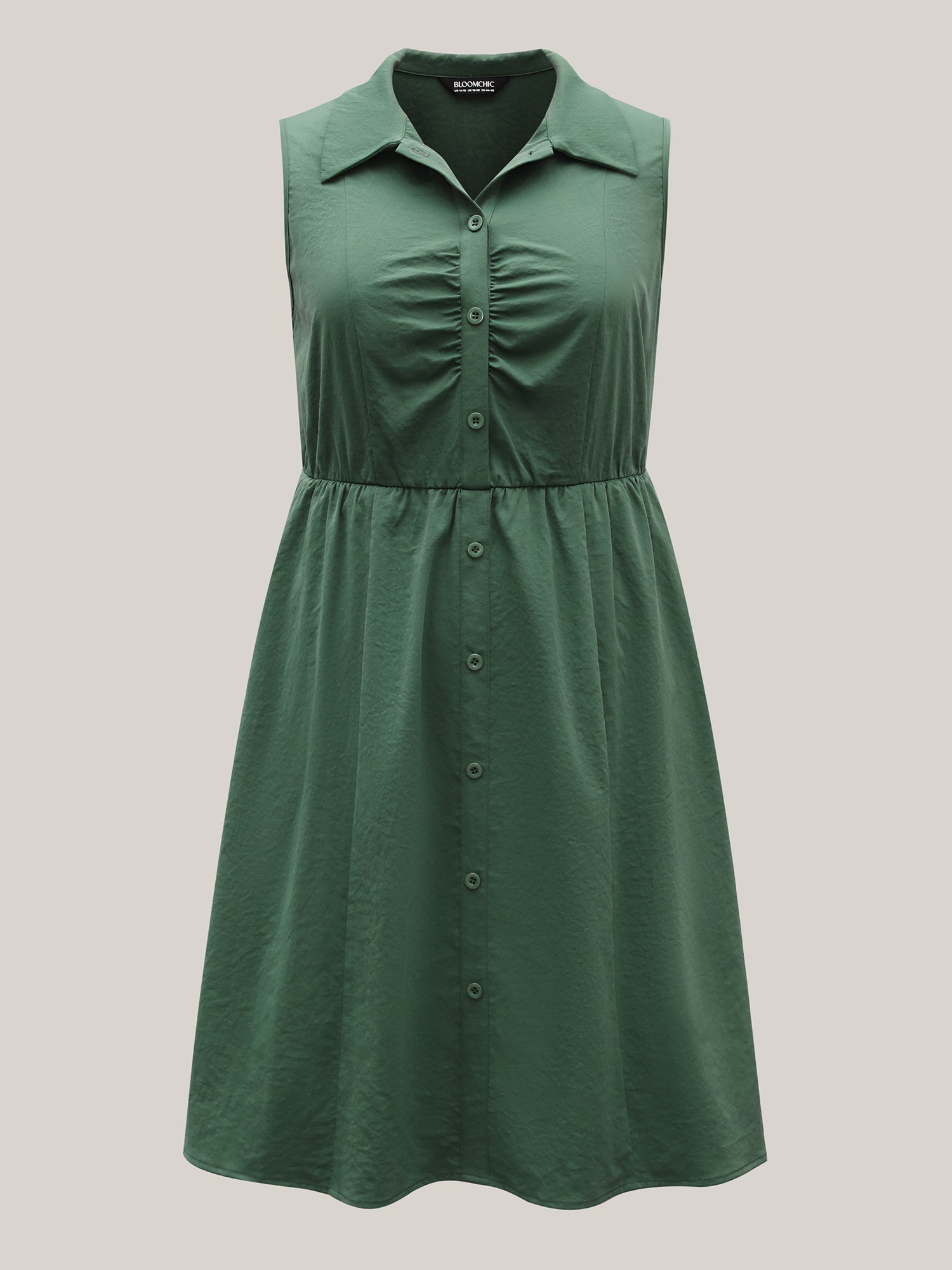 Ruched Cinched-Waist Shirt Dress