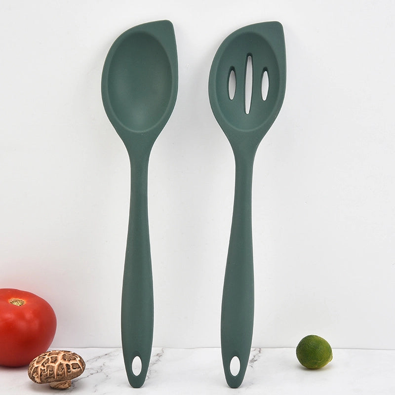 Cooking Kitchenware Silicone Spoon All-inclusive Spoon Household Spoon Dense Size Children's Available Medium Mixing Salad Spoon