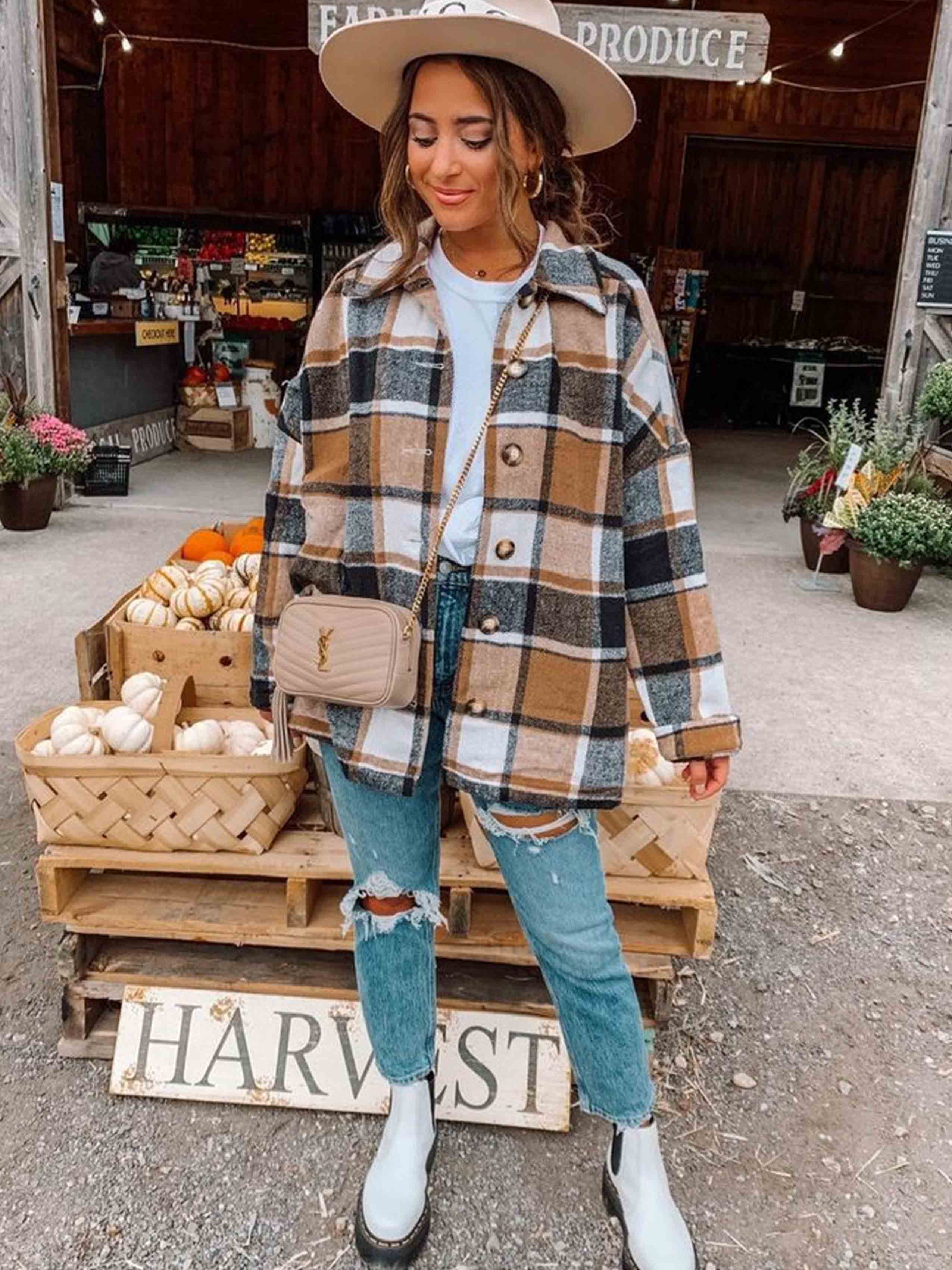 Street Fashion Style Plaid Coat