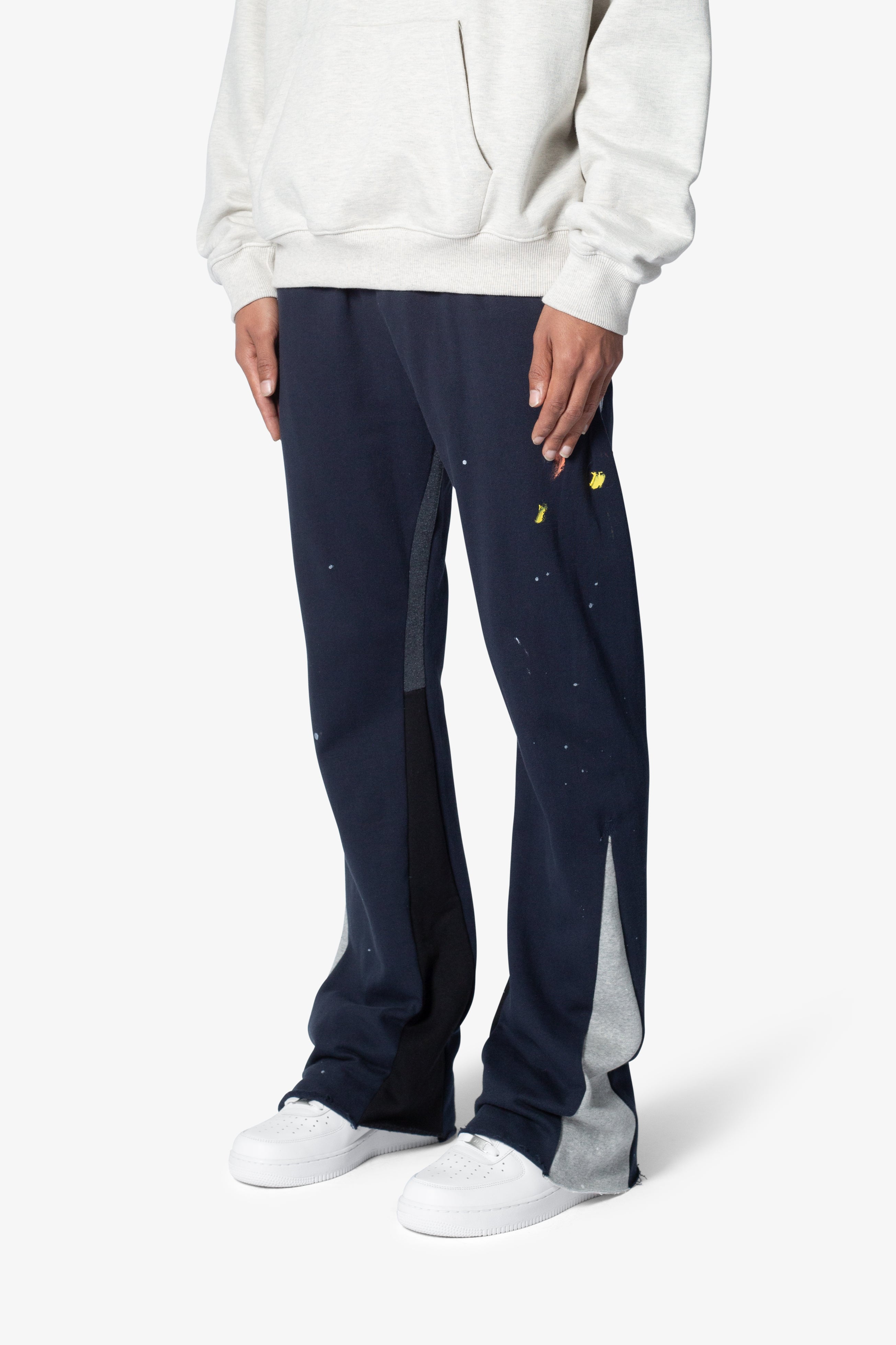 Contrast Bootcut Sweatpants - Navy