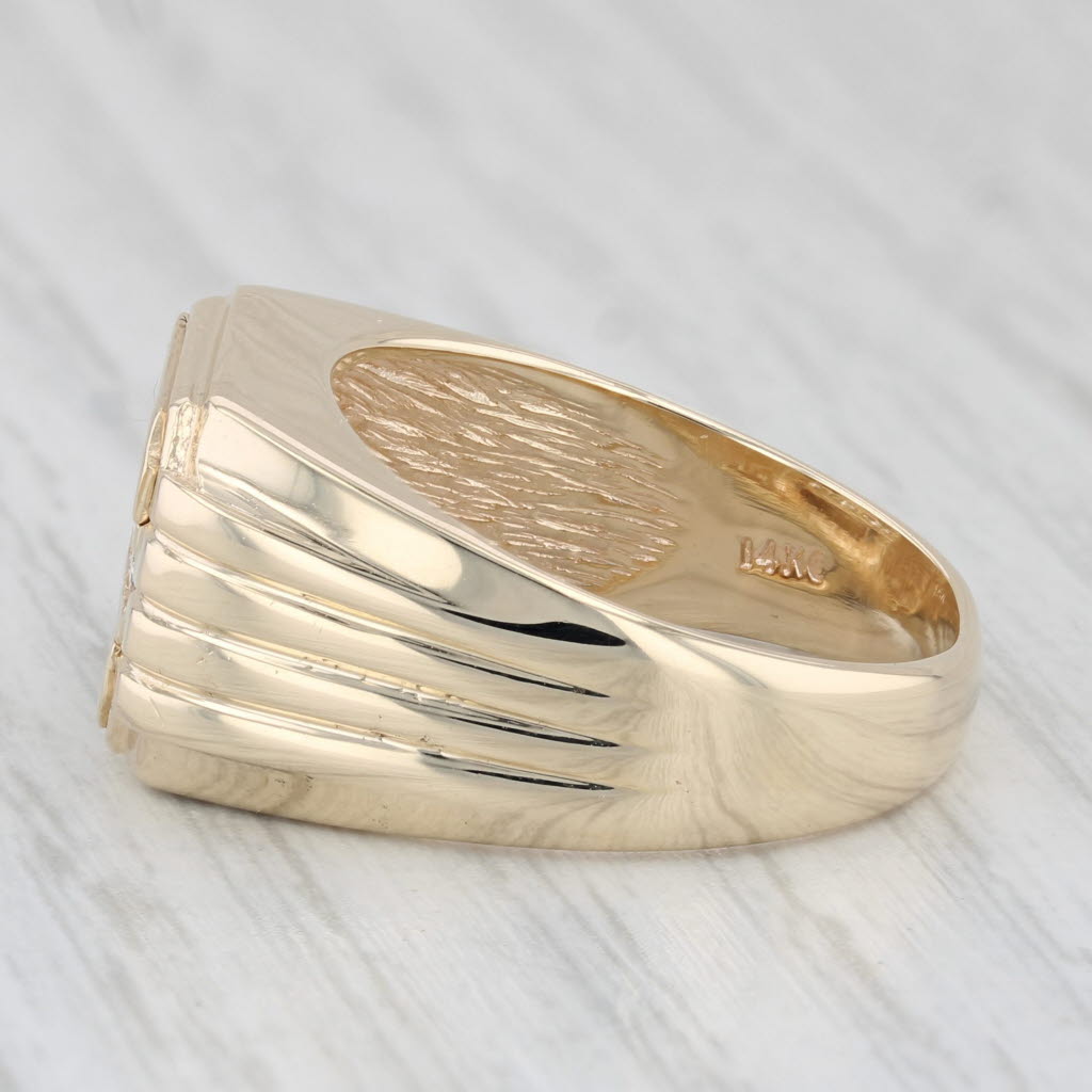 0.20ctw Diamond Men's Ring 14k Yellow Gold Size 9