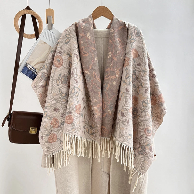 Women's Minimalist Commute Printing Flower Viscose Fiber Scarf