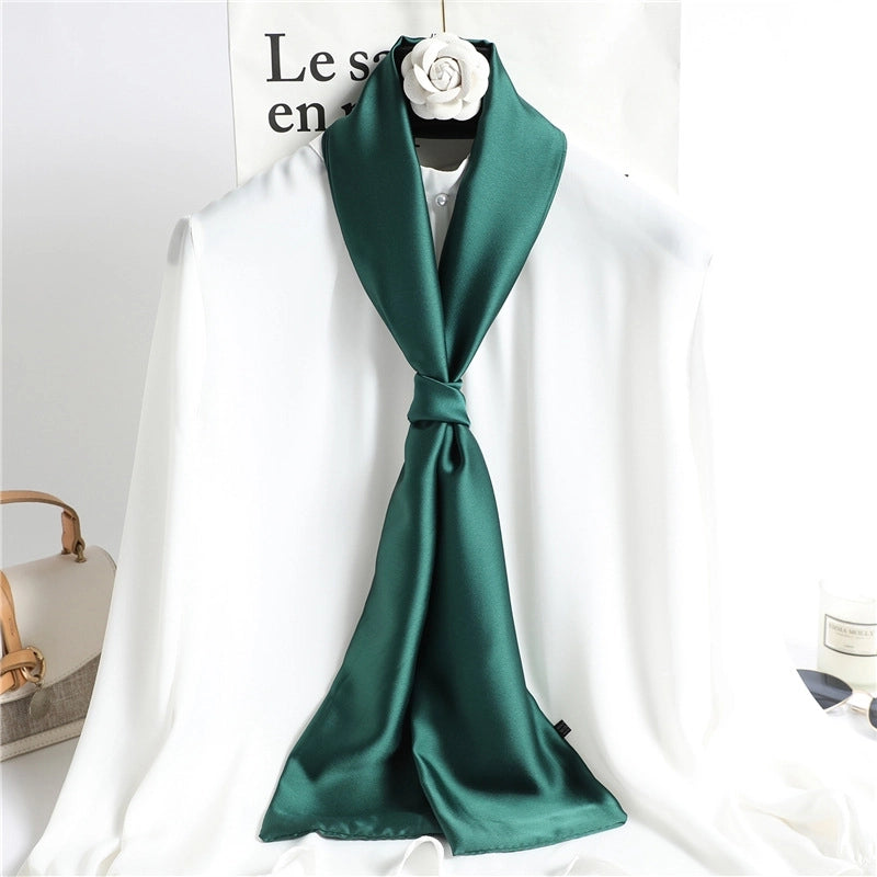 Women's Minimalist Classic Style Solid Color Polyester Silk Scarf