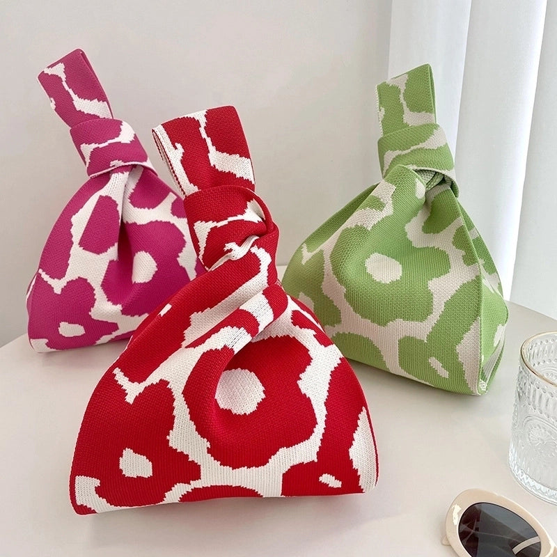 Women's Medium Knit Flower Vintage Style Classic Style Square Open Handbag