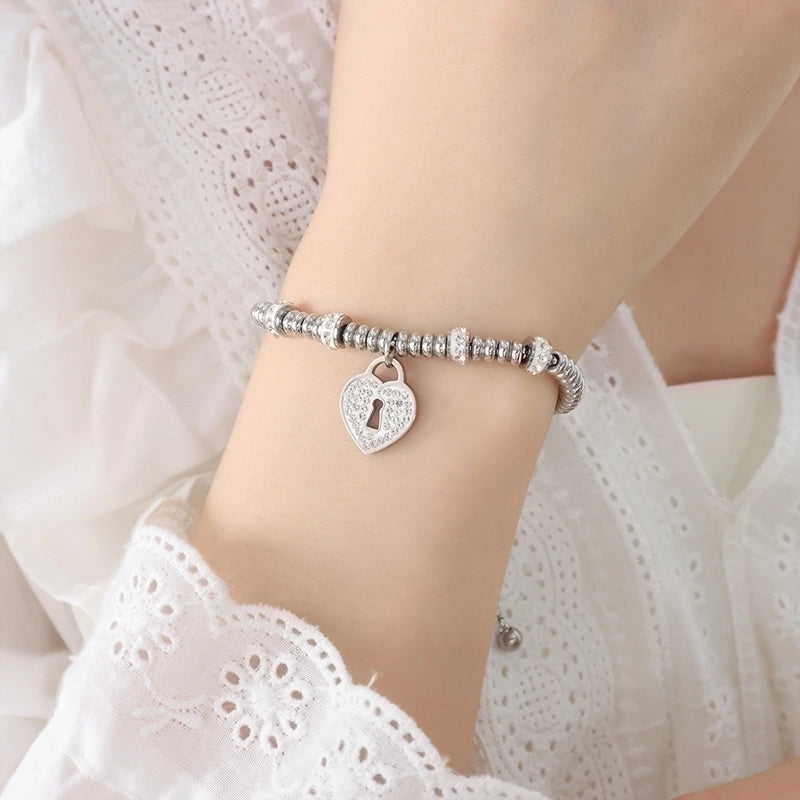 Hip-Hop Exaggerated Devil'S Eye Star Heart Shape Titanium Steel 18K Gold Plated Zircon Bracelets In Bulk
