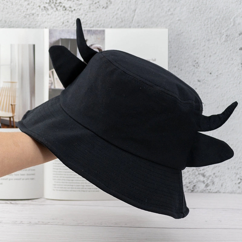 Unisex Cartoon Style Cute Basic Cow Pattern Wide Eaves Bucket Hat