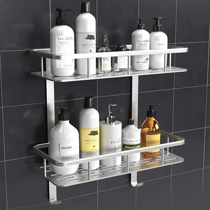 Aluminium 2 Layer Bathroom Shelf