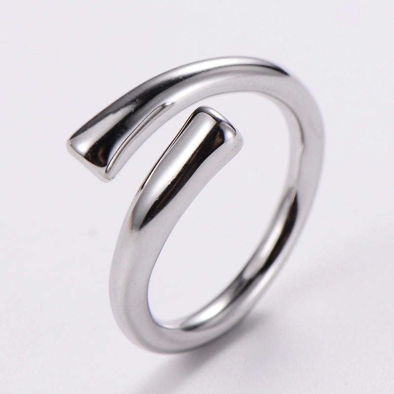 3 Pieces Stainless Steel 18K Gold Plated Fashion Inlay Hand Number Bow Knot Zircon Open Ring