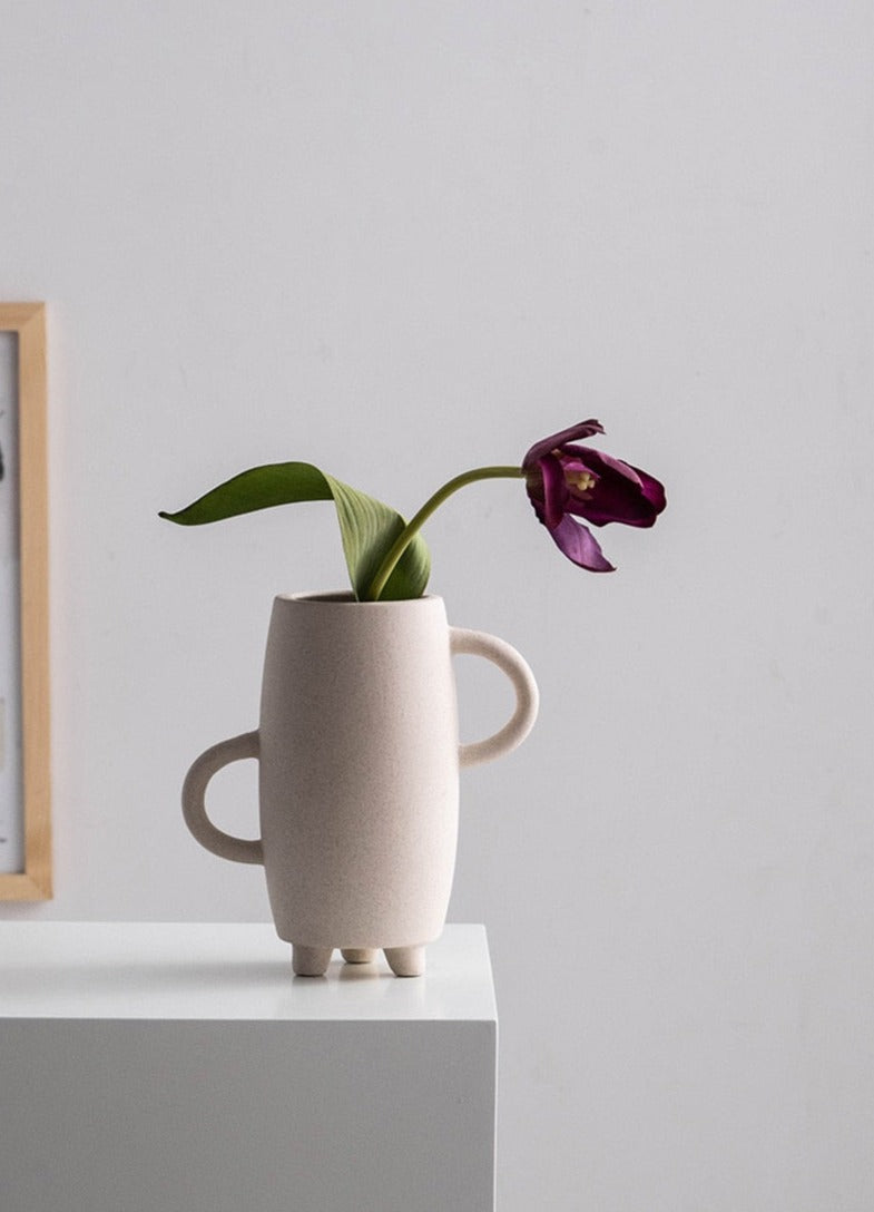 Nordic Matte Cute Vase - Modern Ceramic Flower Pot