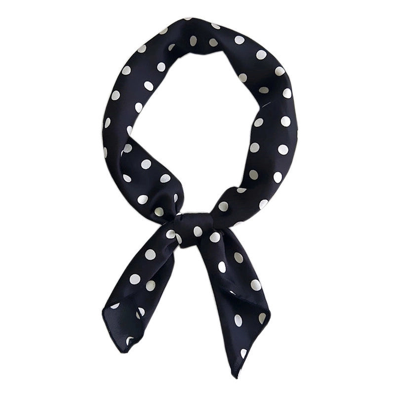 70 New Polka Dot Small Square Scarf Women's Spring And Autumn Summer Professional  Fashionable Scarf Decorative Scarf