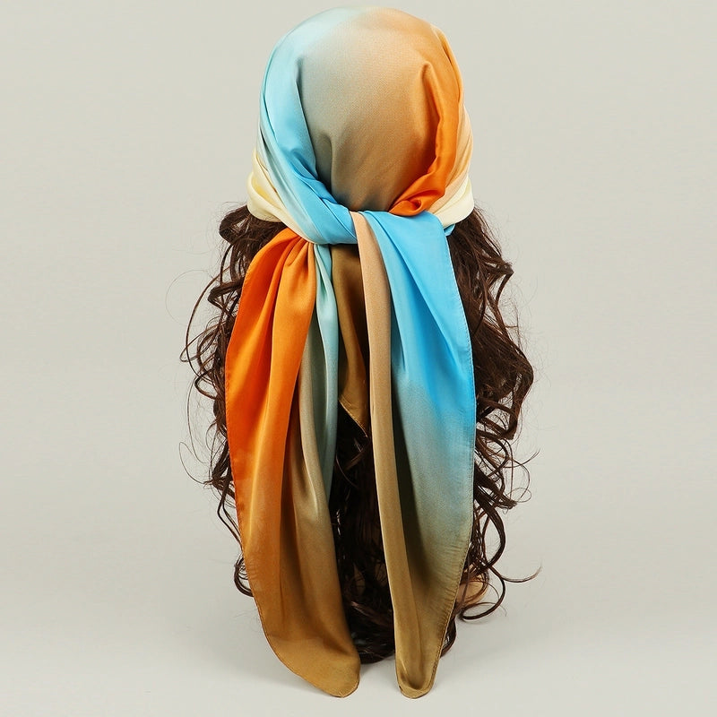 Women's Elegant Tie Dye Satin Silk Scarves