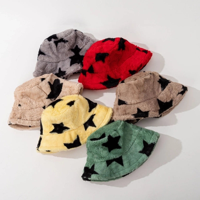 Unisex Basic Retro Classic Style Star Printing Wide Eaves Wool Cap