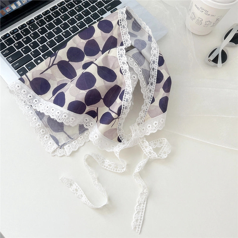 Women's Cute Sweet Lace Cotton And Linen Kerchief