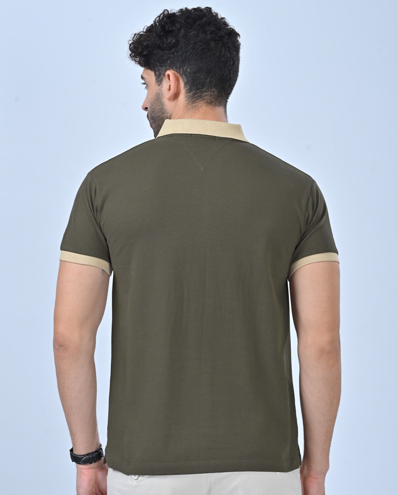 Aero Organic Olive Green Retro Polo T-Shirt