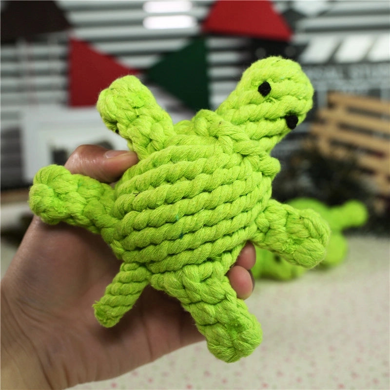 Cute Woven Animal Cotton Rope Molar Cat And Dog Toys