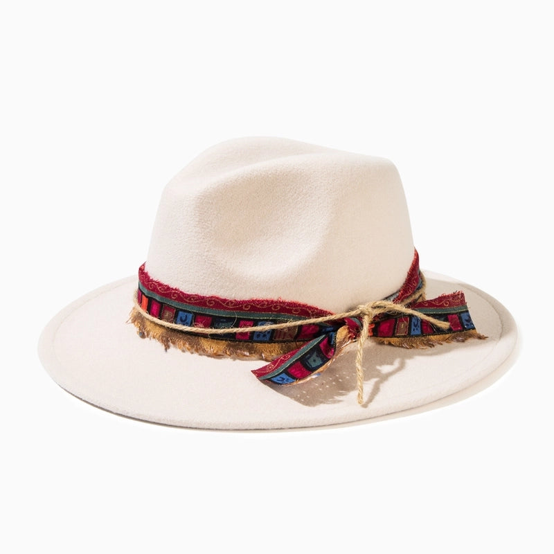 Unisex Casual Elegant Solid Color Flat Eaves Fedora Hat