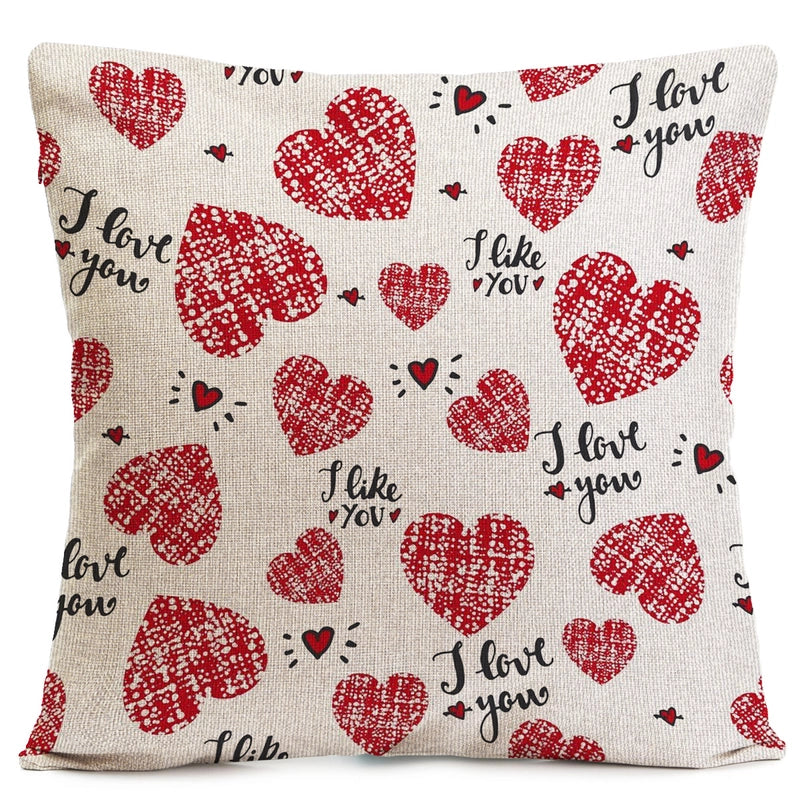 Valentine'S Day Casual Elegant Minimalist Heart Shape Linen Pillow Cases Couch & Sofa Decor