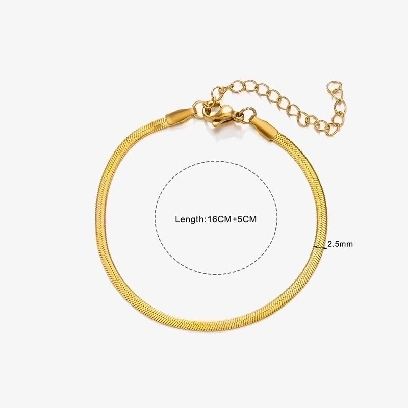 Minimalist Geometric Solid Color Stainless Steel Plating Chain Bracelets