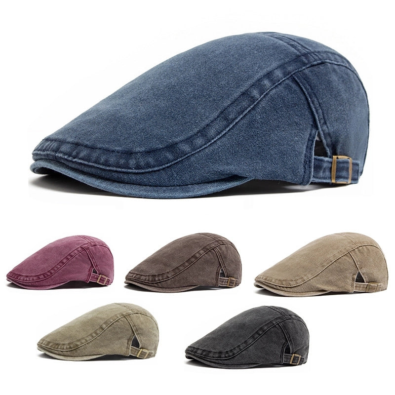Unisex Retro Solid Color Curved Eaves Baseball Cap