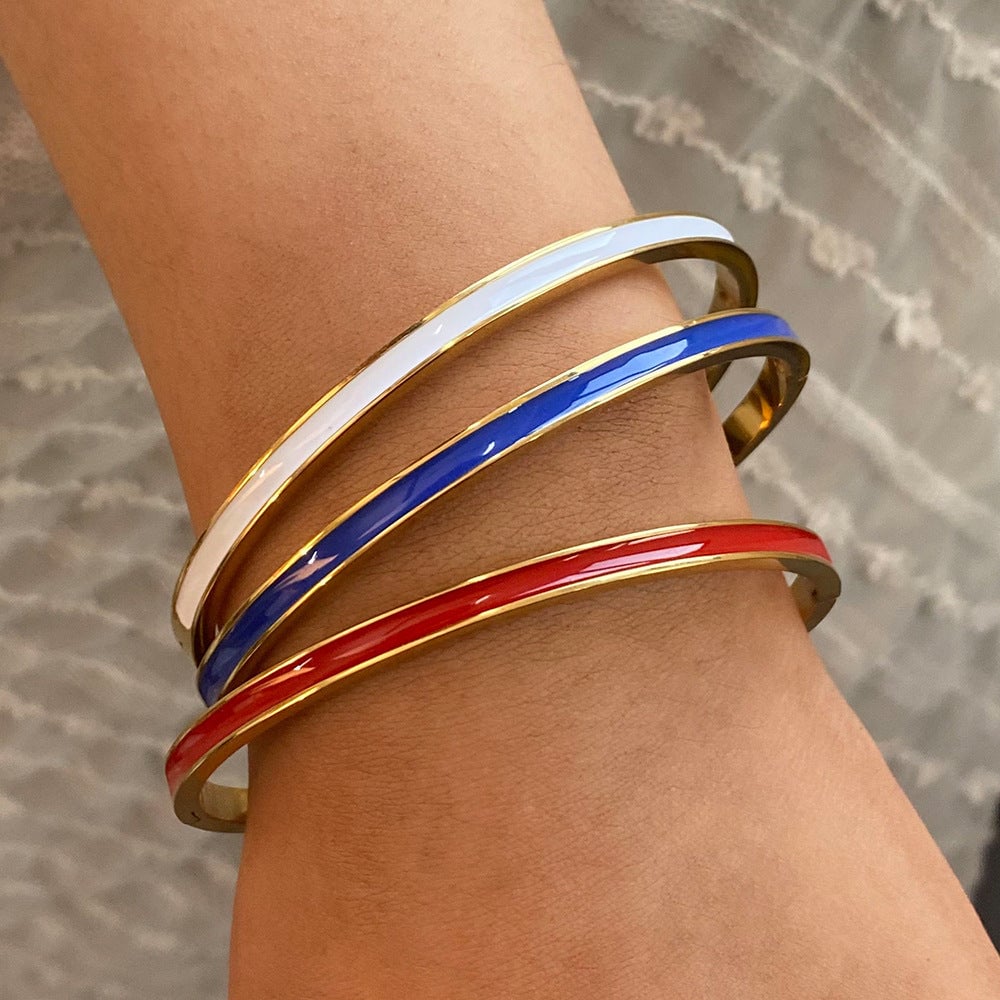 Stainless Steel Oil Drop Buckle Bracelet Ins Bracelet Titanium Steel Hand Braelet